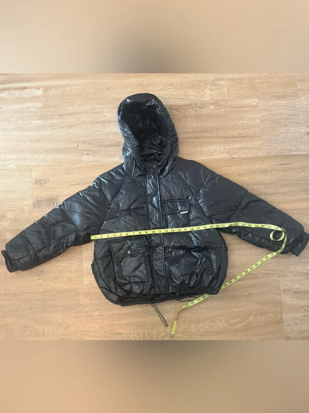 Black Quilted Hooded Puffer Jacketed NWOT